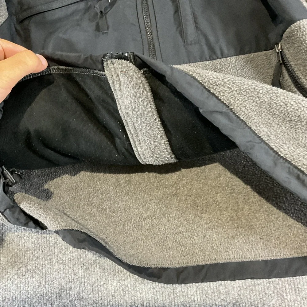 The North Face Denali Fleece Jacket Mens Medium Gray Black FZip Polartec Outdoor